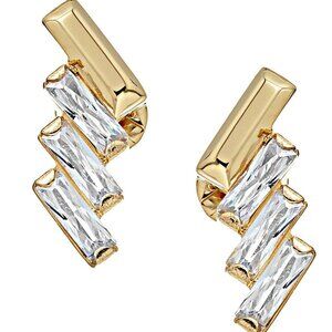 MICHAEL KORS Black Tie Affair Gold Tone Stud Earrings Holiday Mother's Day Gift